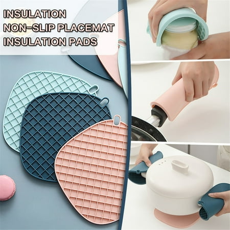 

Flash Sale! Mat Non-slip Dining Kitchen Table Mat Insulation 3PC Mat Insulation Heat Kitchen，Dining & Bar