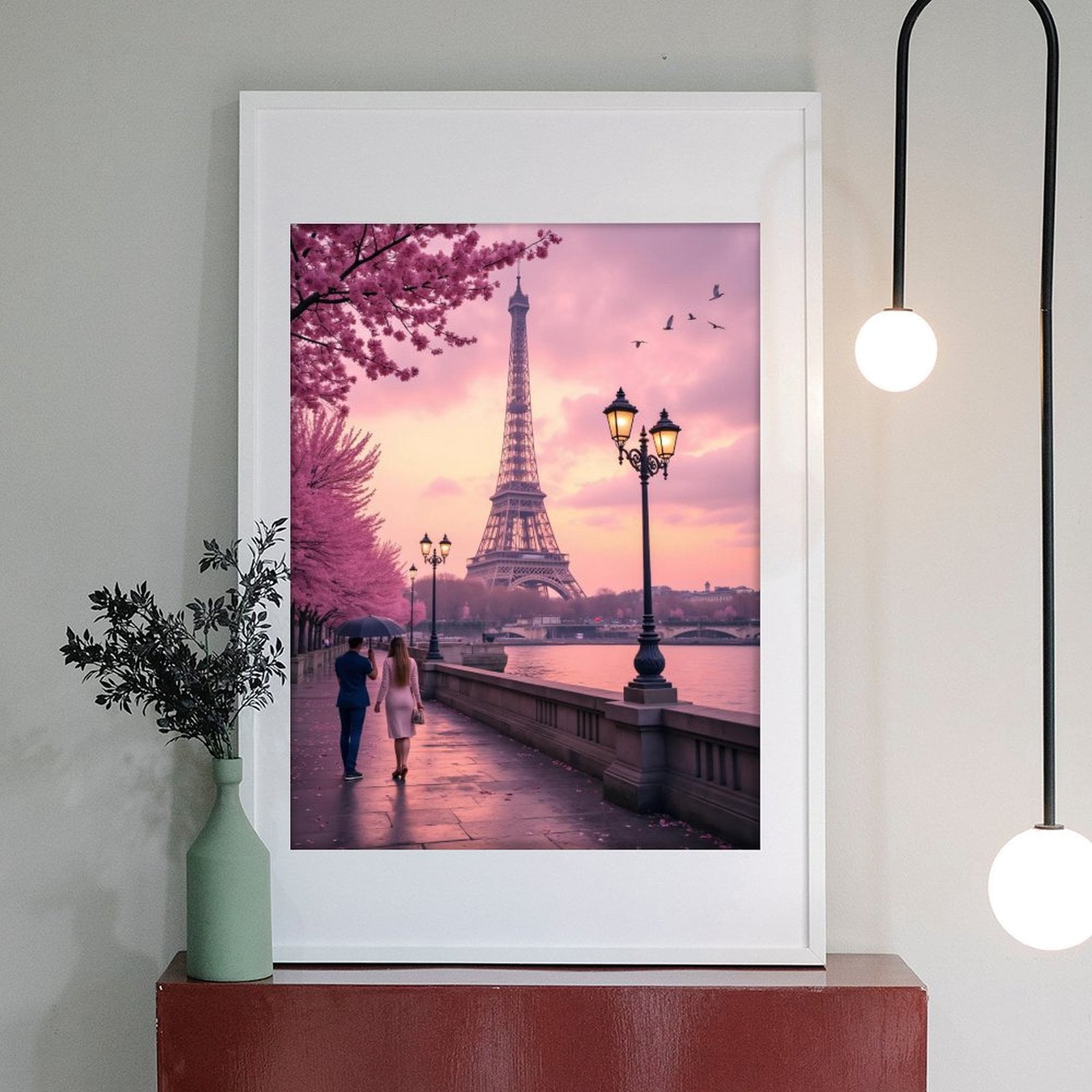 Diamond Art Kit for Adults, Paris Spring Eiffel Tower Walkway Diamond Painting for Adults Beginners, DIY Diamond Art Painting Kits, 5D Diamond Painting Crafts for Home Decor 12x16 Frameless