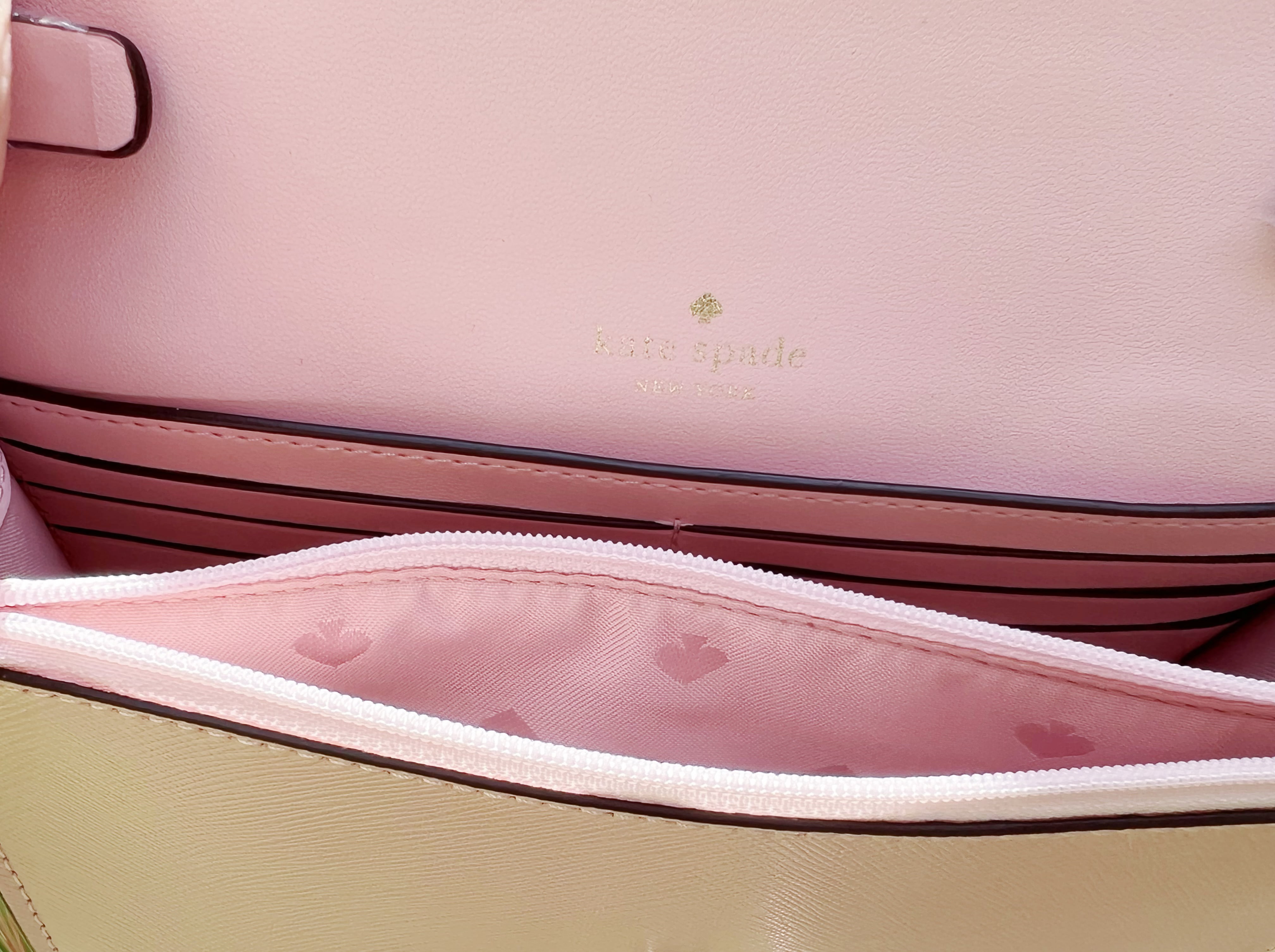 Kate Spade Pink Saffiano Leather Top Zip Slim Crossbody Bag Kate Spade