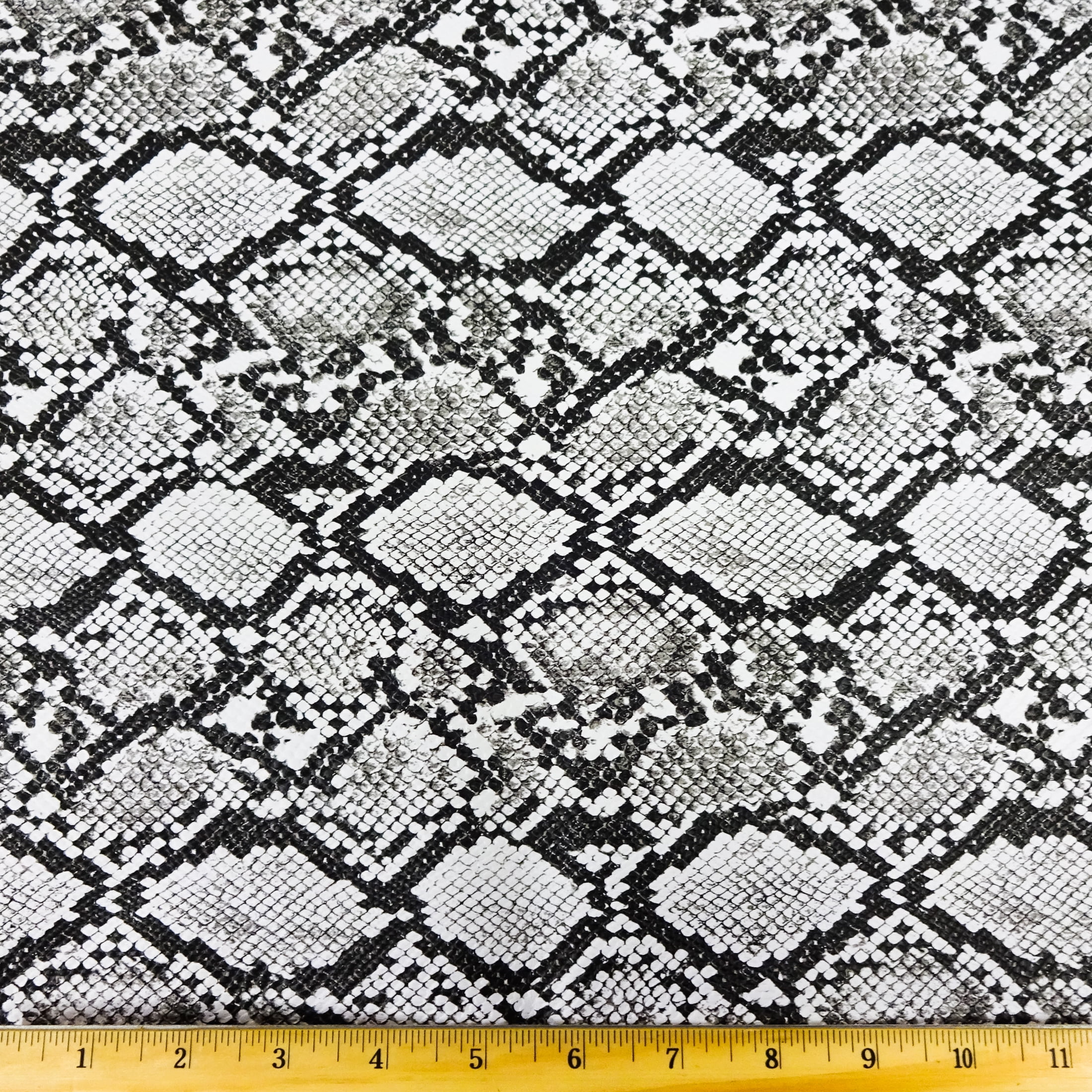 SHASON Textile Faux Leather Crocodile 2 Tones Print Upholstery Fabric, White/Gold.