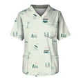 thumbnail image 1 of LINMOUA Men's Plus Size Halloween Printed Scrub Top, Cross V-Neck, Short Sleeve, 1 of 3