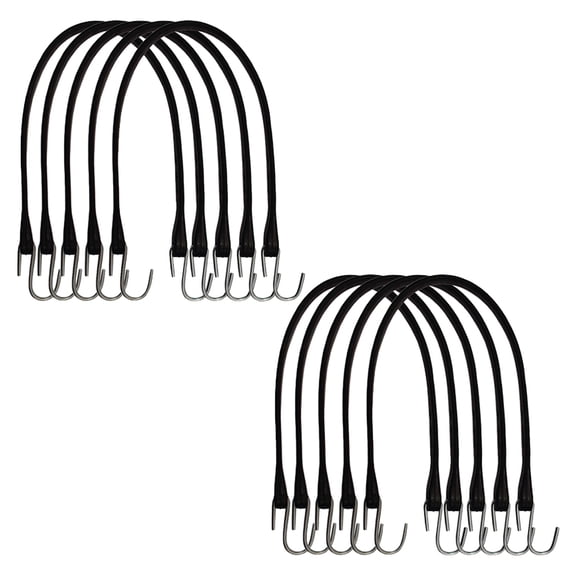 10 Pack Natural Rubber 21" Bungee Tire Chain Truck Trailer Tie Down Cord Strap