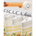 thumbnail image 5 of Fall Shower Curtain Sunflower Bathroom Curtains with Hooks, Waterproof Fabric Floral Leaves Yellow Stripes Linen Thanksgiving Bath Shower Curtains Set for Bathroom Bathtubs Decor 72x84 Inch, 5 of 7