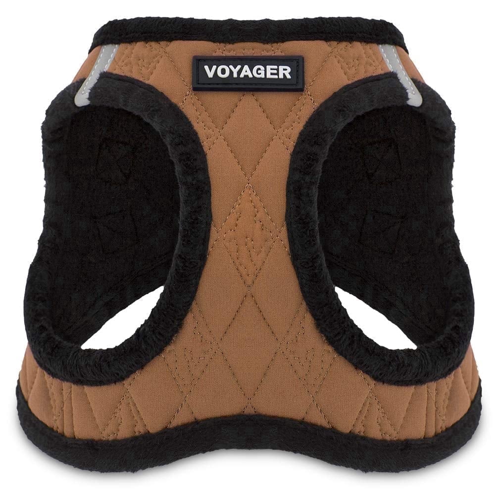 Voyager Step-In Plush Dog Harness – Soft Plush, Step In Vest Harness for Small and Medium Dogs by Best Pet Supplies - Harness (Beige Plush), M (Chest: 16 - 18")