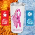 thumbnail image 3 of Vaso de acero inoxidable con tapa para concienciar sobre el cáncer de mama, taza térmica portátil de 20 oz, 3 of 7