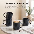 thumbnail image 5 of Onader 4-Pieces Coffee Mugs Set, Water Cups with Large Handle, 12 oz Ceramic Mugs Suitable for Tea Milk Latte, Stain-Resistant & Microwave Safe, Starry Blue, 5 of 8