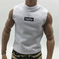 thumbnail image 4 of Esquirla 1/6 Scale Men's Vest Tank Top for 12 inch Male Action Figure Accessory White, 4 of 8