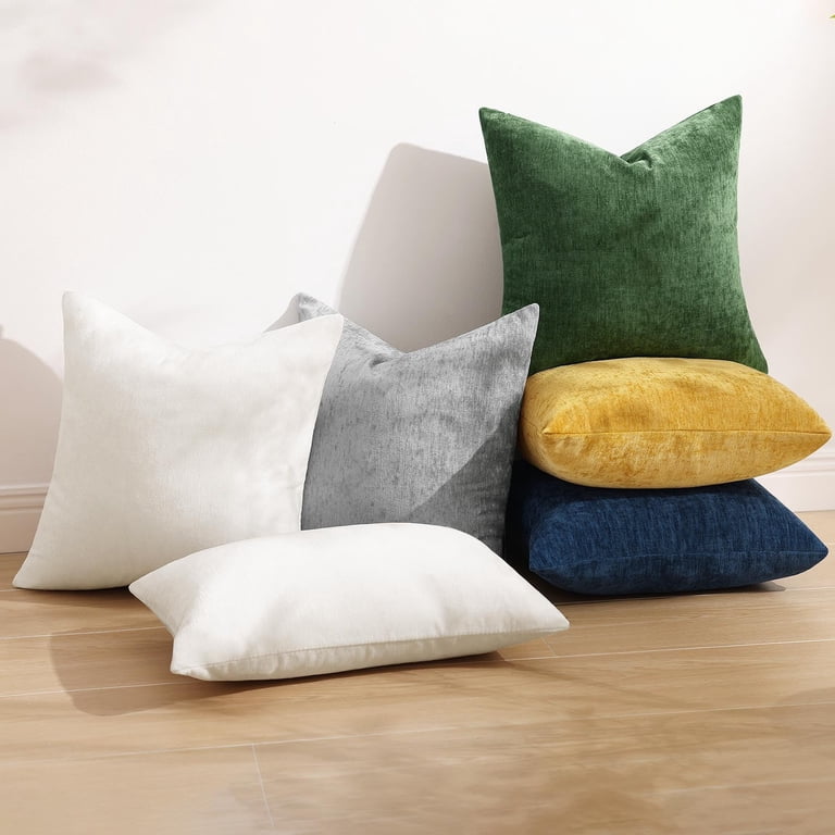 DecorUhome 18x18 Chenille Throw Pillow Covers, Set of 2 photo 4