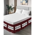 thumbnail image 4 of Welcome Red Bed Skirt Black Buffalo Check Plaid Bed Skirts California King Size 16 Inch Drop, Wrap Around Dust Ruffle&nbsp;Bedskirt with Adjustable Elastic Belt for Queen Size Beds, 4 of 7