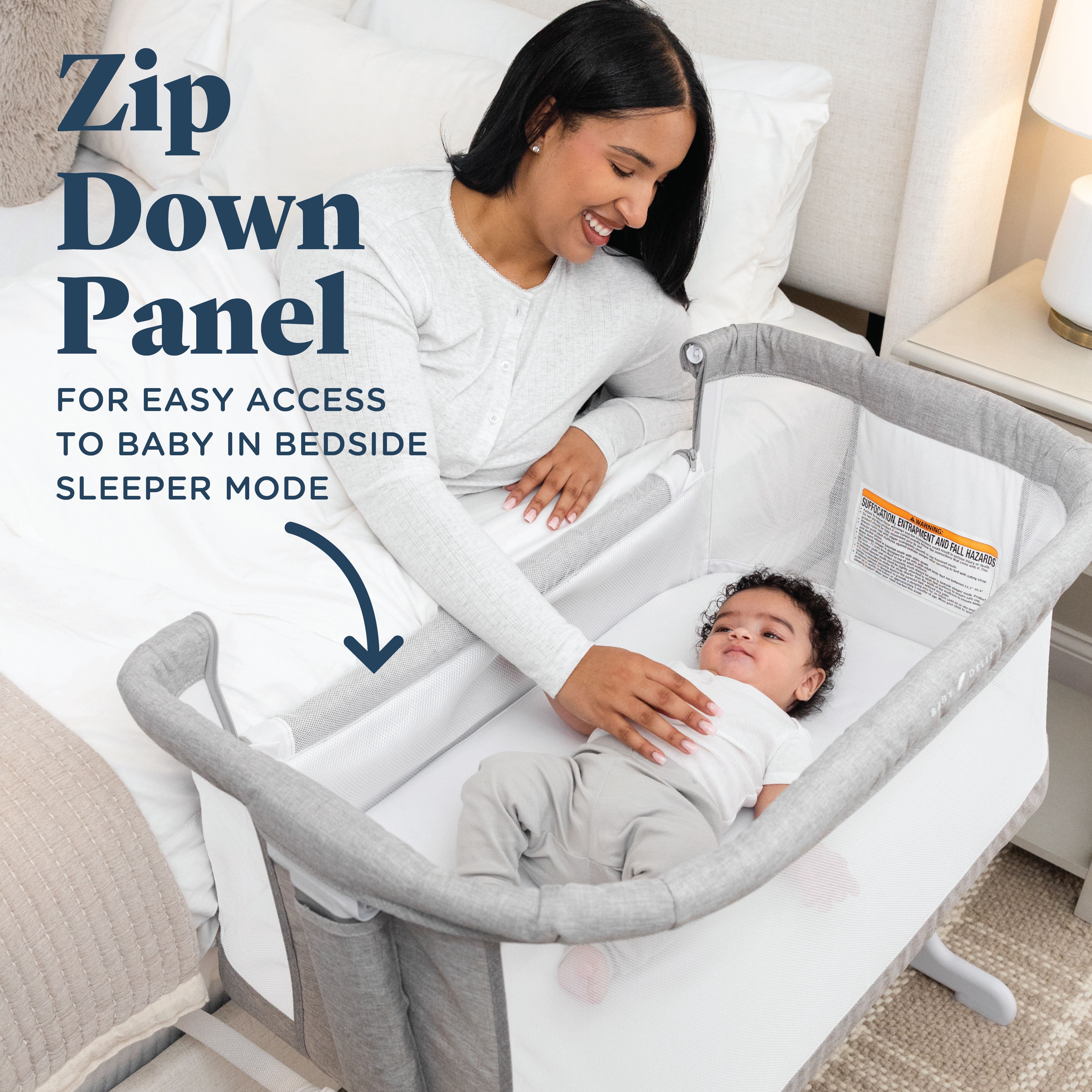 Baby Delight Bedside Me Dreamer Bassinet & Bedside Sleeper for Infants, Pebble Grey