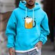 thumbnail image 1 of Sudadera con capucha para hombre, estilo casual, con cuello redondo, estampado, manga larga, blusa de poliéster, 1 of 5