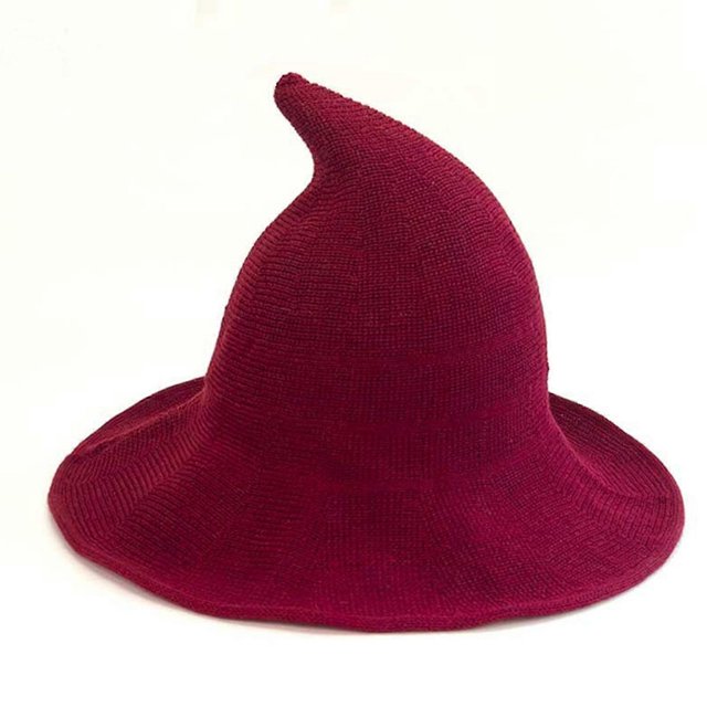 Sombrero de bruja moderno hecho de lana de oveja de alta calidad Sombrero de bruja para fiesta de Halloween para jóvenes tibetanos