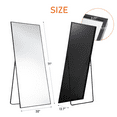 thumbnail image 6 of MAYEERTY 64" Rectangular Full Length Mirror Aluminum Alloy Full Body Mirror with Stand,Black, 6 of 6