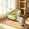 thumbnail image 4 of Top Entry Cat Litter Box with High Sides and Litter Scoop, Anti-Spill Large Capacity Covered Pan for Odor Control, Suitable for Large or Obese Cats, White, 4 of 6