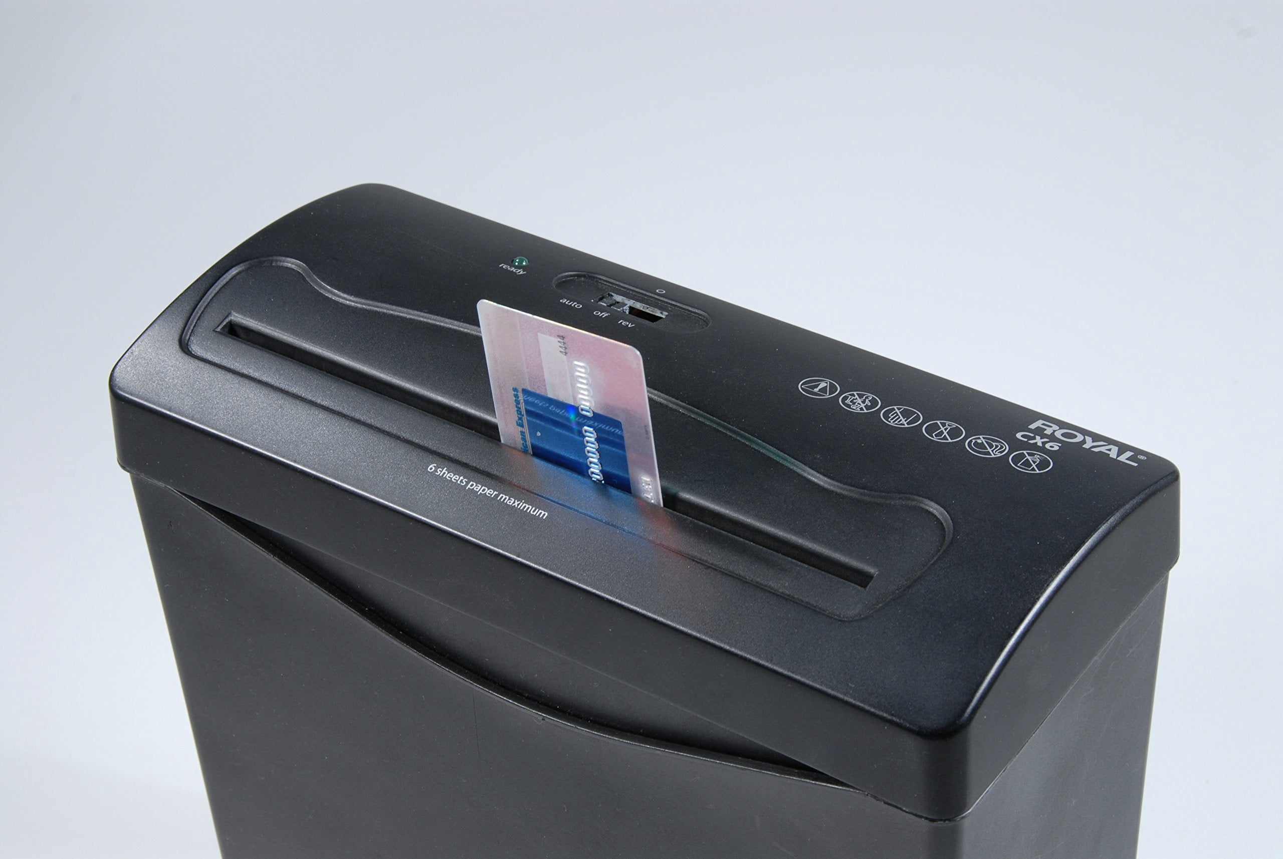 Royal® 6 Sheet Cross-Cut Shredder, Black, CX6
