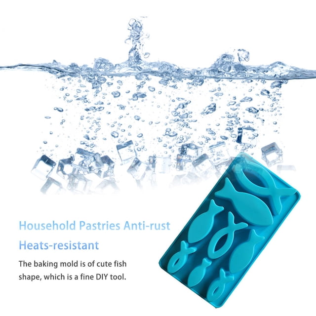 ziyahi Silicone Forme de Poisson Moule de Remplacement Pâtisseries Anti-Adhésives Anti-Rouille Souple Glaçons Cube Résine Pudding Gâteau Moule Outil de Moulage