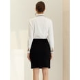 thumbnail image 4 of Faldas cortas elegantes de cintura alta para mujer con bolsillos Negro S, 4 of 5