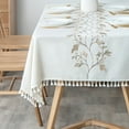 thumbnail image 2 of High Quality Washable Wrinkle Free Tablecloth with Tassel For Person Dinning Table, 2 of 5
