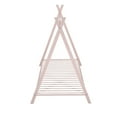 thumbnail image 4 of Metal Bed Frame Twin Size, Montessori Tent Bed Platform Bed with Sturdy Slats Support and Inclined Legs, Modern Playhouse Bed for Kids, Boys and Girls, Easy Assembly, Pink, 4 of 7