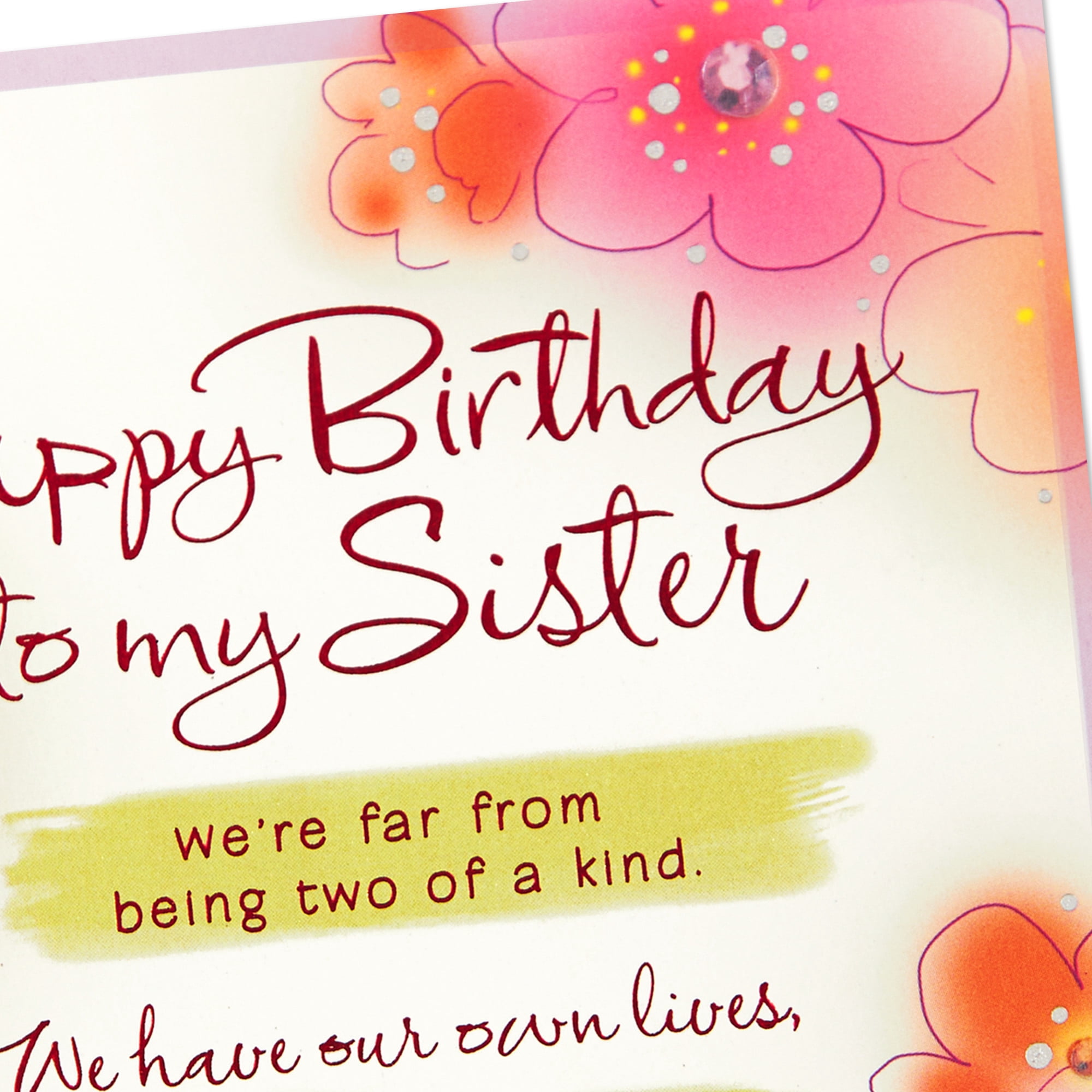 Hallmark Birthday Card for Sister (We're Far From Two of a Kind)