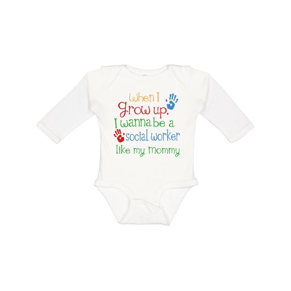 Inktastic Social Worker Like Mommy Boys or Girls Long Sleeve Baby Bodysuit