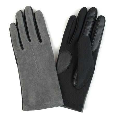 Ladies Leather Driving Gloves - Womens Lined Fashion Leather Suede Touchscreen Driving Gloves