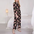 thumbnail image 3 of Honeii Popcorn print Women's Pajama Sets Long Sleeve Button Down Sleepwear Nightwear Soft Pjs Lounge Sets-XX-Large, 3 of 7