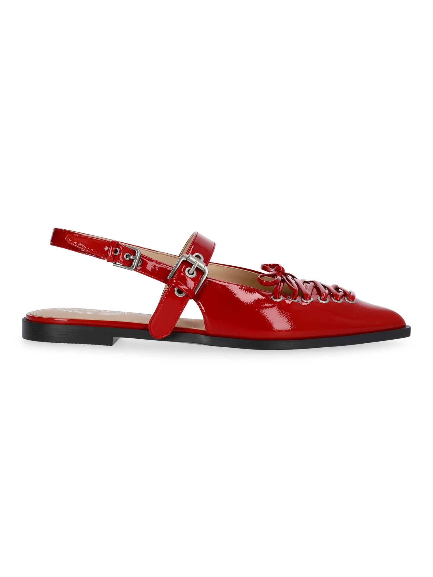 Scoop Women's Patent Faux Leather Corset Flats