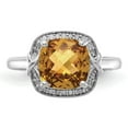 thumbnail image 5 of Sterling Silver Rhodium Diam. & Checker-Cut Whiskey Quartz Ring QR3039WQ, 5 of 5