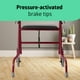 thumbnail image 4 of Andador con ruedas Medline de 2 ruedas para adultos y personas mayores, capacidad de peso de 136 kg, color burdeos, ruedas de 12,7 cm, asiento acolchado, plegable, asas ajustables y frenos de presión., 4 of 5