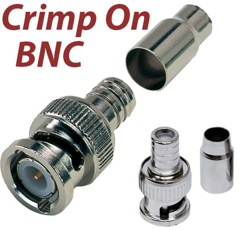 Evertech Professional Coaxial Crimping Tool + 10 Pcs BNC Male Crimp On Connector for Siamese RG59