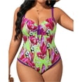 thumbnail image 2 of Haivin Women's Plus Size One-Piece Swimsuit, Sexy Printed Strapless Backless Modest, for Beach and Pool Vacation, 2 of 9