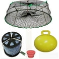 thumbnail image 1 of Tower Style Stainless Steel Prawn Trap(30"x20"x12") with 1/4"x400' Non-Lead Sinking Rope, 15" Inflatable Flaot & Bait Jar Combo, 1 of 1
