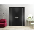 thumbnail image 3 of Solid French Double Doors 72 x 80 inches | Planum 0310 Matte Black with Frosted Glass | Wood Solid Panel Frame Trims | Closet Bedroom Sturdy Doors, 3 of 5