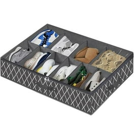 Letusto Hard Premium Plastic Shoe Box (6 Pack), Stackable Large Premium Shoe Sneaker Organizer Containers with Lids, Bonus 6 Hygiene Pads & Shoe