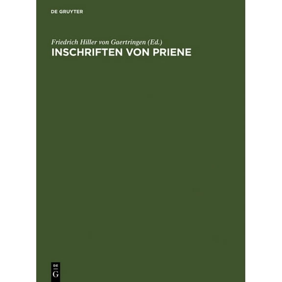 Inschriften Von Priene, (Hardcover)