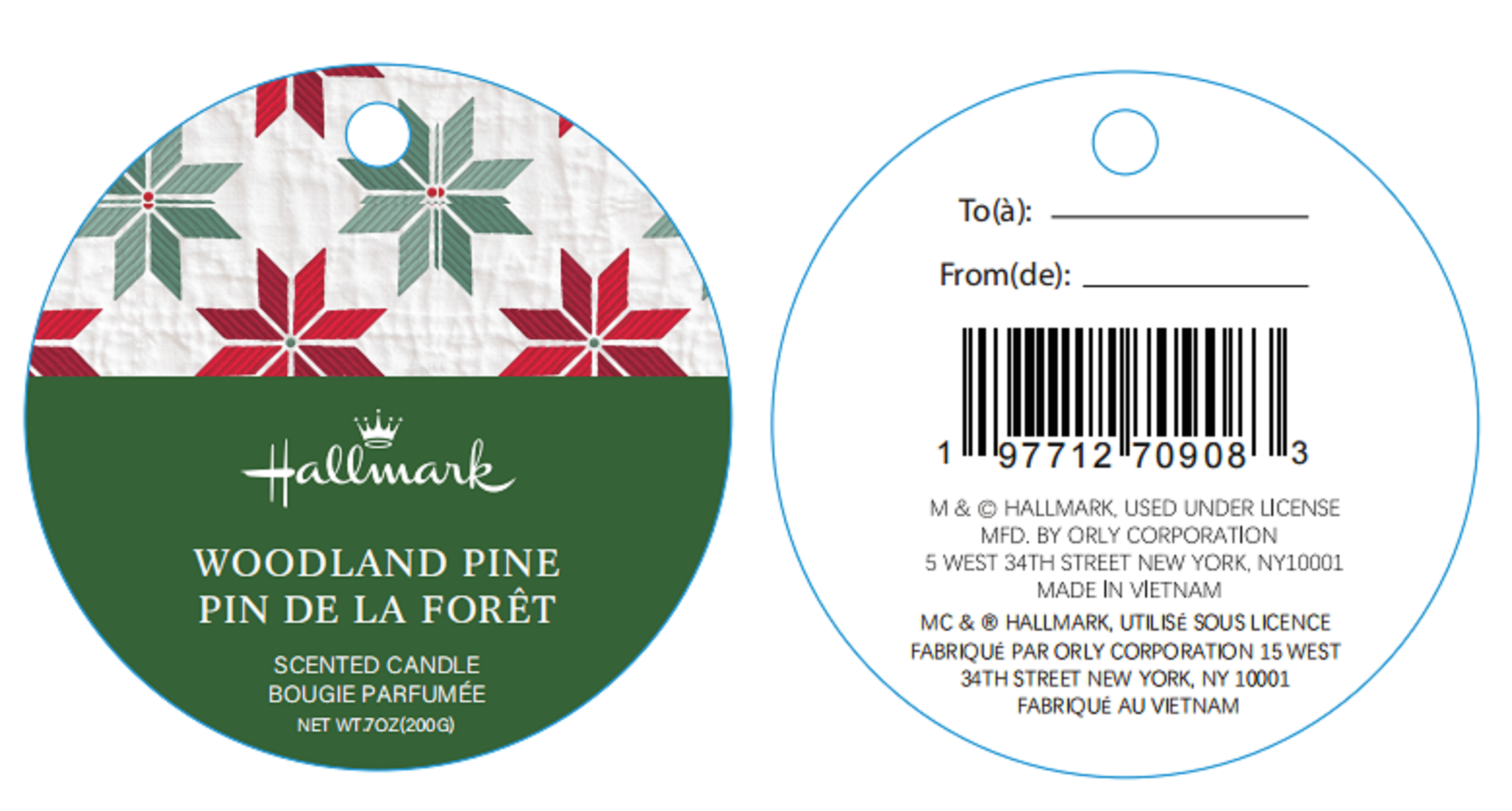 Bougie en verre teinté - Arbre vert