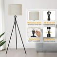 thumbnail image 5 of Tripod Floor Lamp Black, 61” Tall Floor Lamps, Standing Lamp with Rotary Switch, Modern Floor Lamp Simple Design with Beige Shade, Floor Lamps for Living Room, Bedroom, Office, Without Bulb, 5 of 15