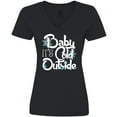 thumbnail image 3 of Inktastic Baby It's Cold Outside Women's V-Neck T-Shirt, 3 of 5