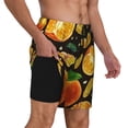 thumbnail image 2 of Kdxio Tangerine Print Men'S Swim Trunks With Compression Liner 7 Inch Inseam Quick Dry Swim Shorts, 2 of 7