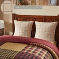 thumbnail image 4 of VHC Brands Euro Sham Set of 2, Cotton Bedroom, Living Room Euro Sham Covers, Flat Weave, Bedding Accessory, Bedroom Decor, No Insert, for Bed Couch Sofa, Connell Collection, Square 26x26, Burgundy, 4 of 5