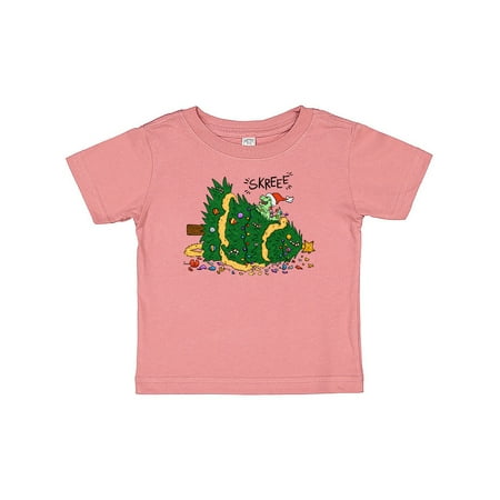 

Inktastic Tiny Dinosaur Destroying Christmas Tree Gift Baby Boy or Baby Girl T-Shirt