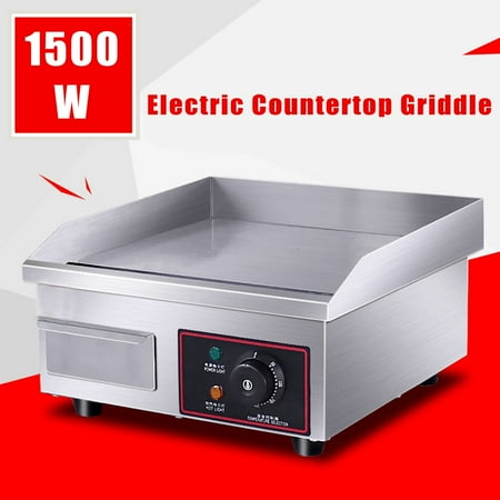 Countertop Barbecue 110V 1500W Electric Countertop Griddle Flat Top Commercial Restaurant Grill BBQ 14'' x 16''x 8'' ()