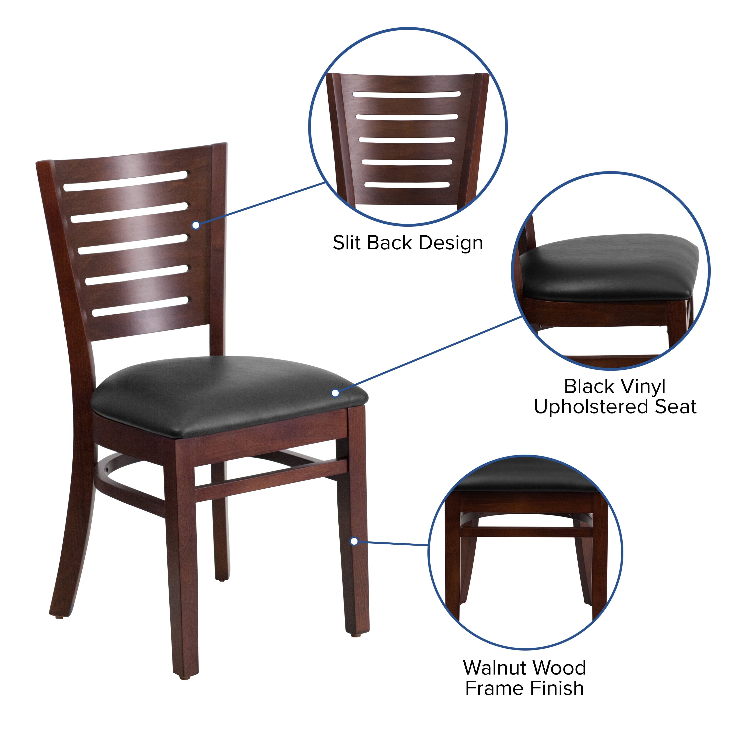Flash Furniture Slat Back Walnut Wood Restaurant Chair - Walmart 