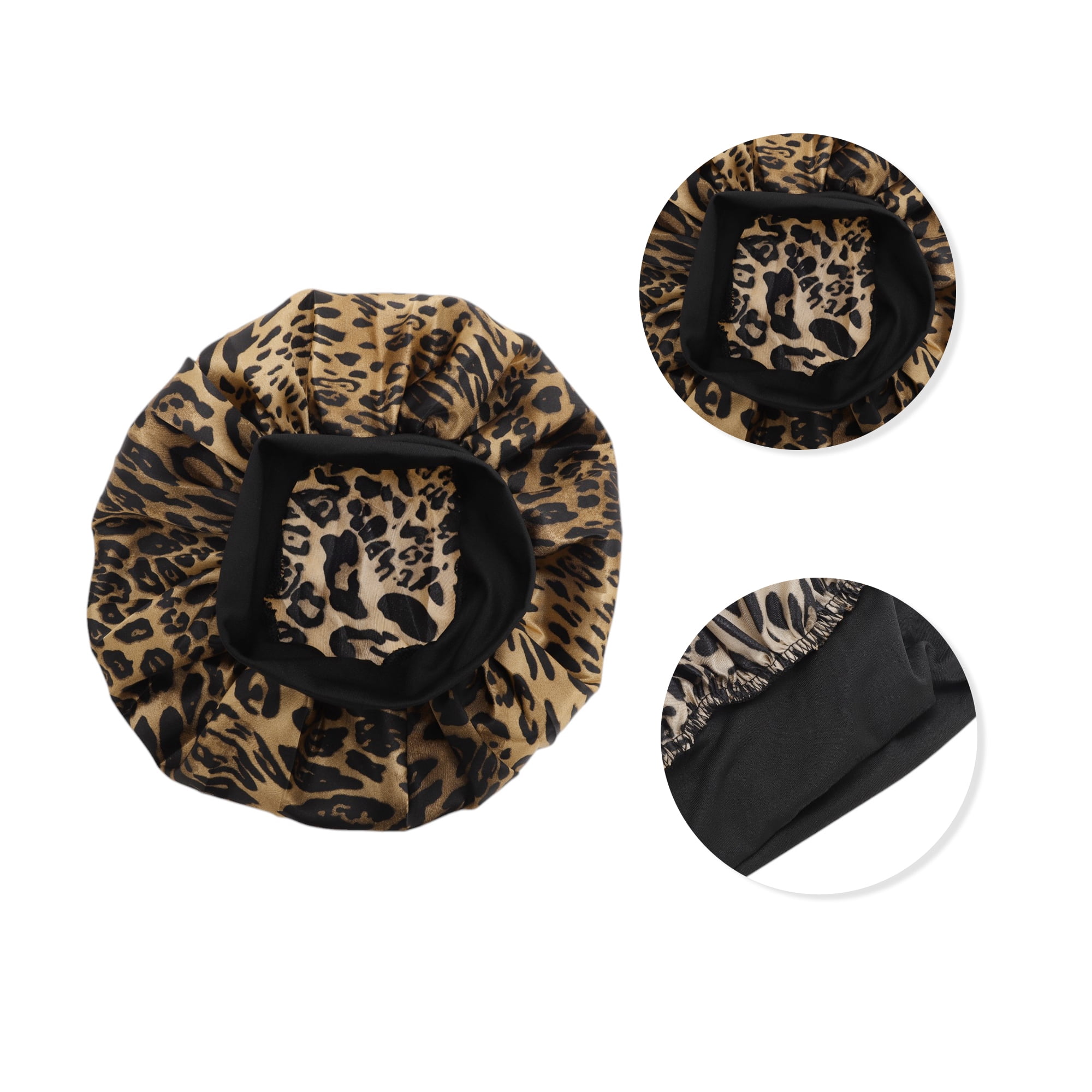 Unique Bargains High Elasticity Print Shower Cap 1 Pc Brown