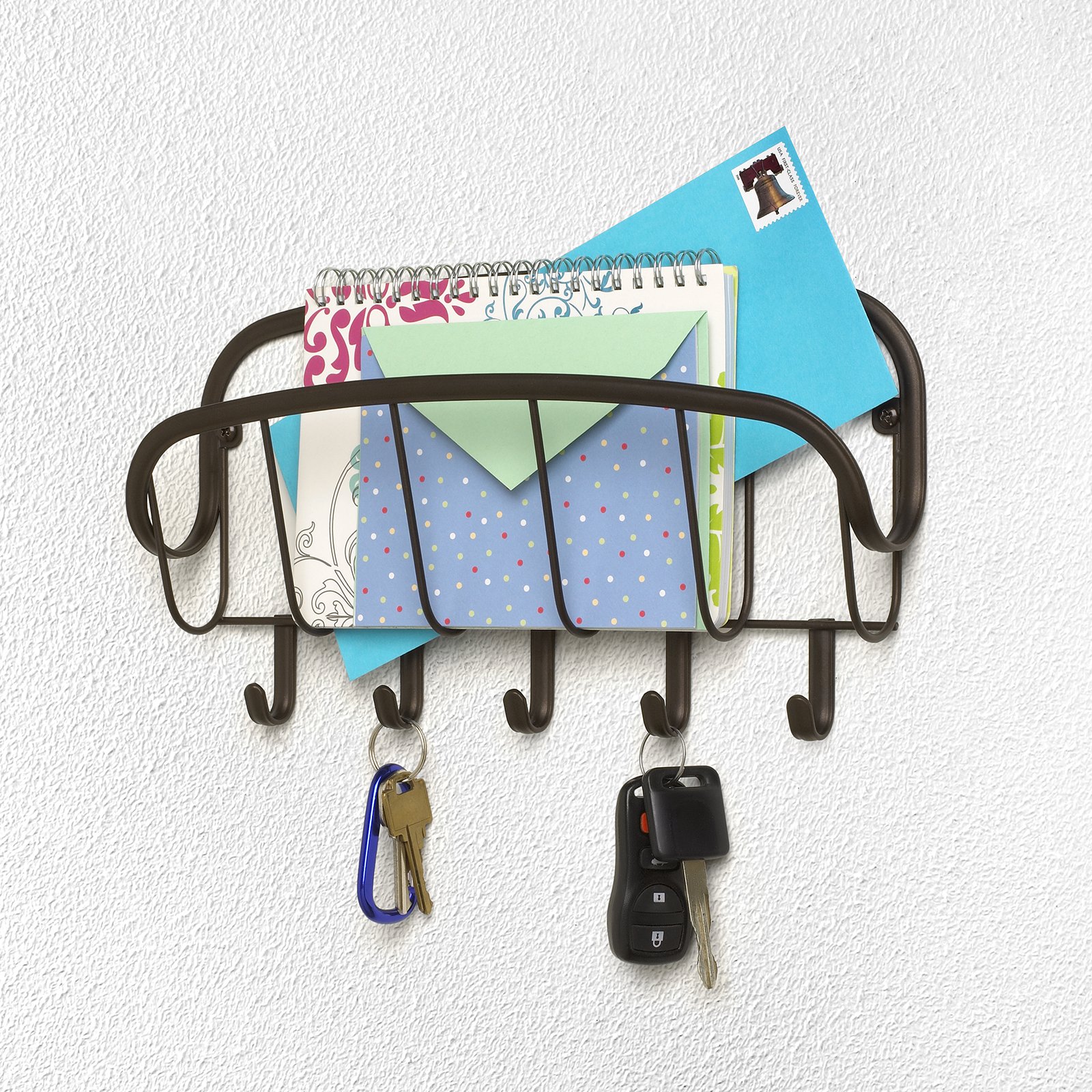 Spectrum Diversified Ashley Wall Mount Letter Holder & Key Rack