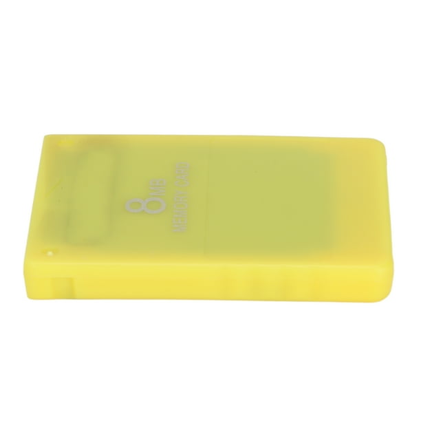 Tarjeta de memoria Tarjeta de memoria portátil para juegos de alta velocidad, resistente, fácil de usar, 8 MB, para PlayStation 2, color amarillo
