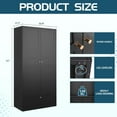 Wardrobe Closet with Drawer, 2 Doors Clothes 72" Metal Storage