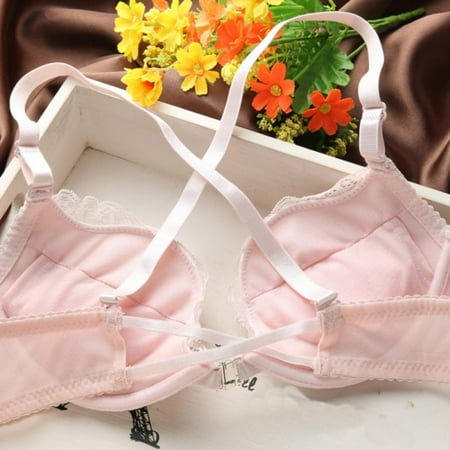 

Wuffmeow Woman Girl Lace Push Up Front Buckle Underwear Lingeries Bra Sets 32-36B