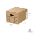 thumbnail image 4 of uBoxes File Moving Boxes 200# Strength, Small, 15 x 12 x 10 Inches, 6 Pack, 4 of 4